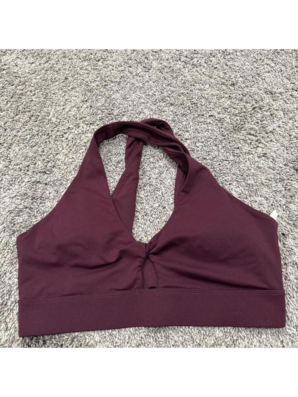 Fabletics Maroon Halter Sports Bra XL